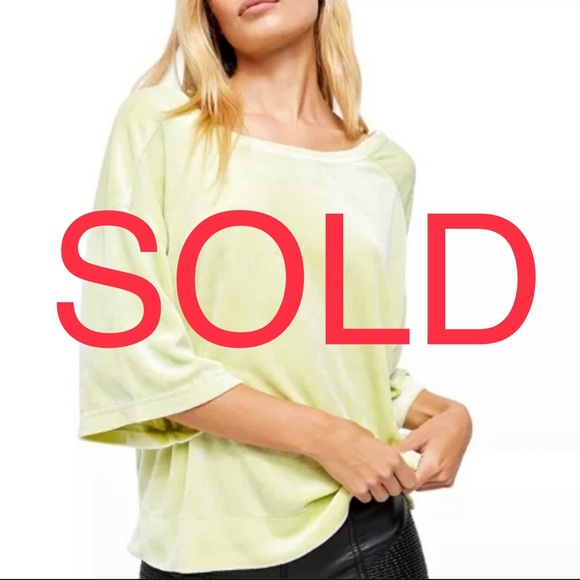 Free People Tops - We The Free [FreePeople] Valerie lime velvet top